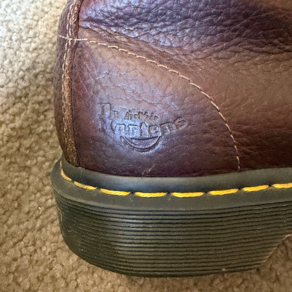 Women’s Dr. Martens Dark Brown Leather Steel Toe Lace-Up Boots - Size 7 - Picture 9 of 13